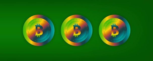 kuvia bitcoin logo digitaalisella taustalla. 3d kuvat. - Valokuva, kuva