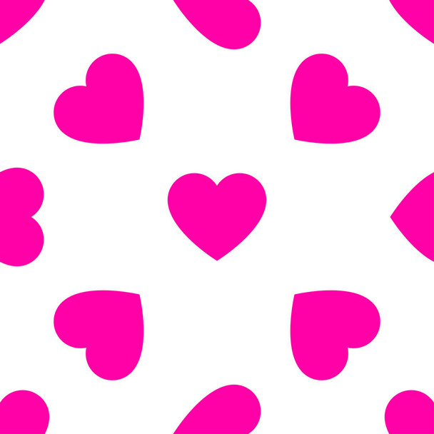 Pink/purple seamless, repeatable heart shape, icon pattern, texture. Heart wrapper, wrapping paper background. Stock vector illustration, clip-art graphics - Vetor, Imagem