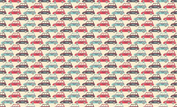 Taxi cars seamless pattern, minimalist flat style, auto service concept - Vector, Image