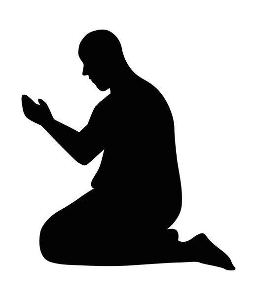 Budist keşiş, meditasyon yapıyor. - Vektör, Görsel