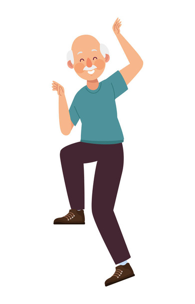 old man dancing - Vector, Image