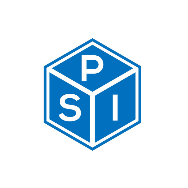 Projeto do logotipo da carta PSI no fundo preto. PSI iniciais criativas conceito logotipo carta. Projeto de carta PSI. - Vetor, Imagem