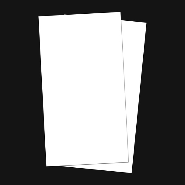Siyah arka plan olarak boş beyaz kağıt (4 "x 8") görüntüle - Fotoğraf, Görsel