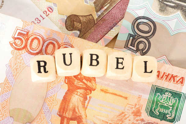 A rubel bankjegyek közelsége - Fotó, kép