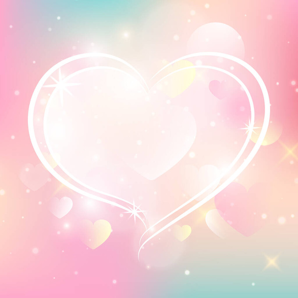 love heart with colorful bokeh background - Foto, afbeelding