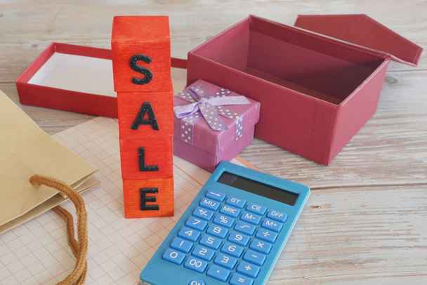 sales concept with gift box - Фото, изображение