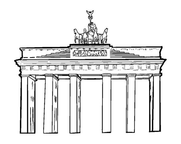 Berliner Symbol. Skizze, Umrissstil. - Vektor, Bild