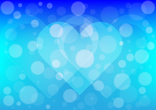  Heart  light on blue color background - Vector, Imagen