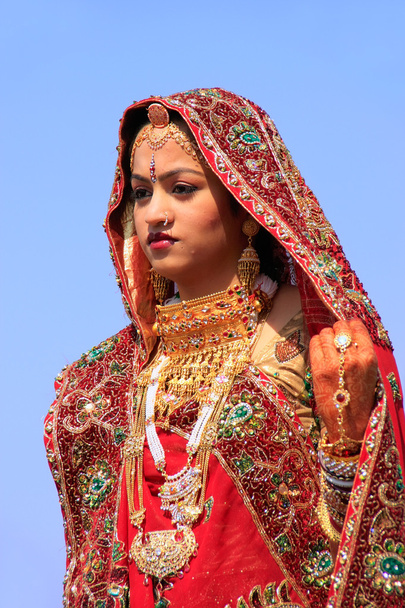 Young woman in traditional dress taking part in Desert Festival, - Photo, Image