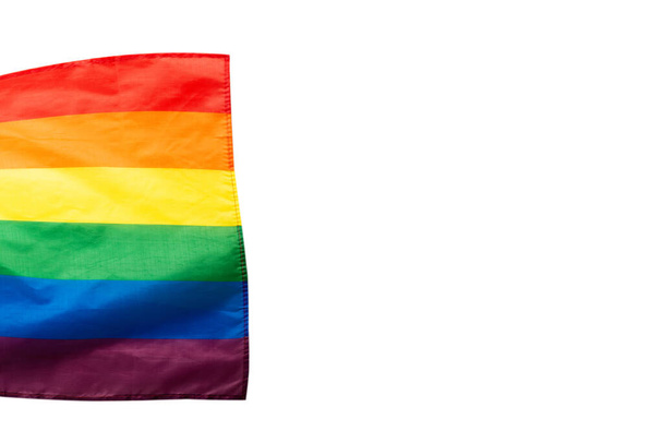 Σημαία Rainbow ως φόντο. Στο πάνω μέρος. Σημαία ΛΟΑΤ.  - Φωτογραφία, εικόνα