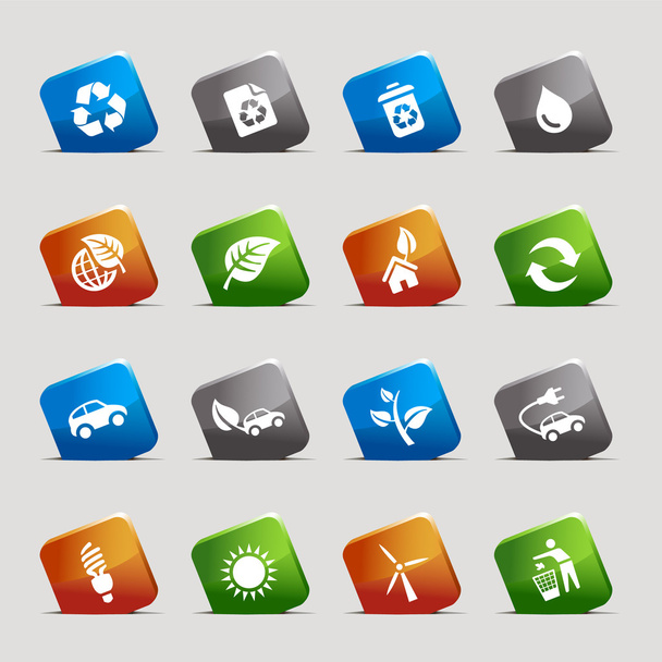 Cut Squares - Ecological Icons - Vector, Image
