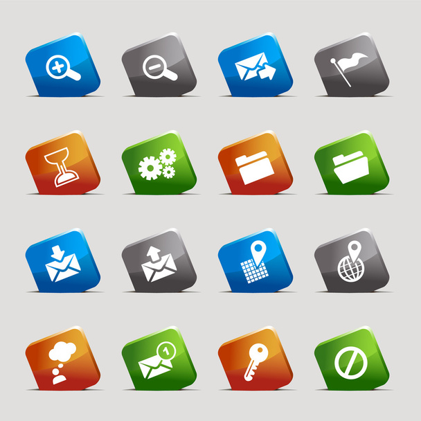 Cut Squares - classic web icons - Vector, Image