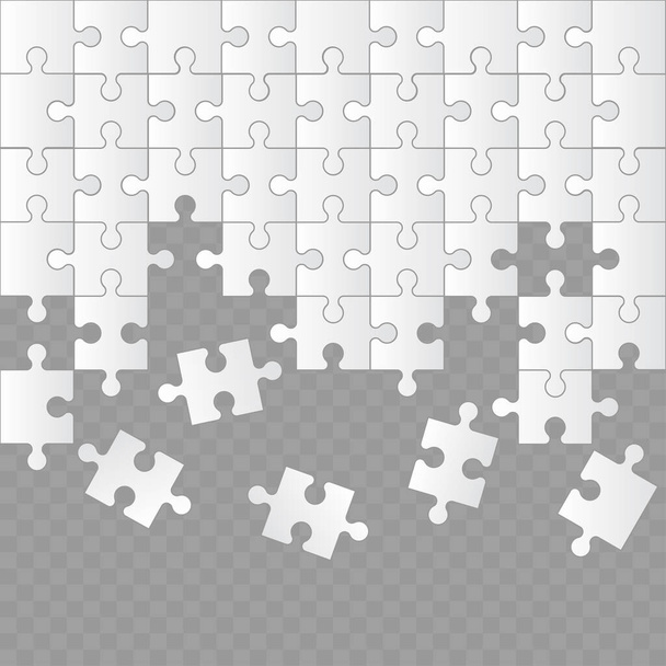 Jigsaw puzzle grid template with missing pieces. Vector - Vector, Image