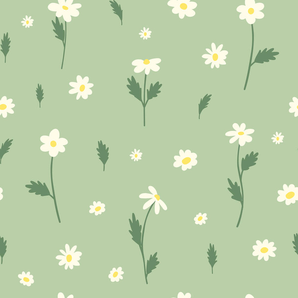 Gorgeous seamless floral pattern with flowers. Endless design with delicate wild flowers for printing and decoration. Repeatable botanical backdrop. Color flat vector illustration - Vector, Image