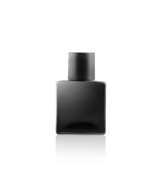 Bottle of Perfume. Men's Eau De Parfum in Beautiful  black bottle Isolated on white. Fragrance for Men. Perfume Spray. Modern Luxury Parfum De Toilette  - Фото, зображення