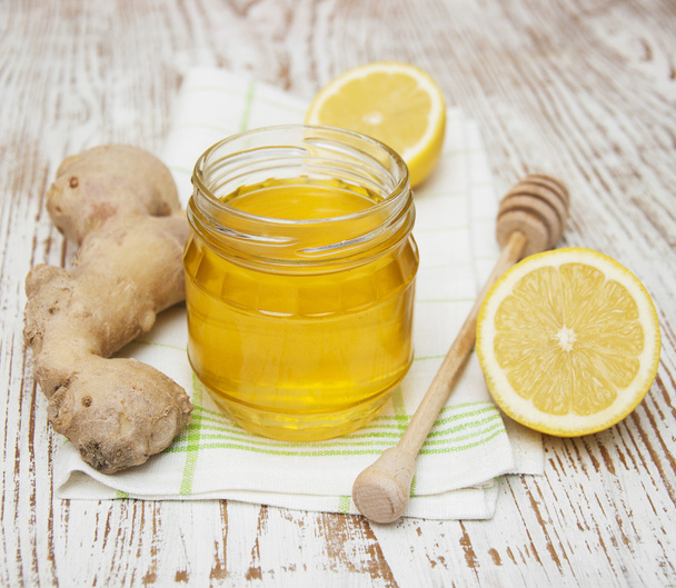 honey,  lemon and ginger - Фото, зображення