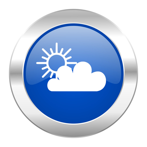 cloud blue circle chrome web icon isolated - Foto, immagini