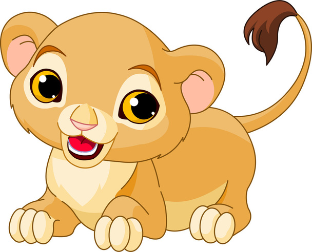 Raring Lion Cub - Vektor, obrázek