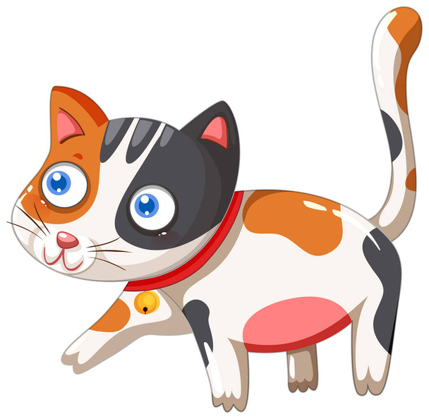 Lindo gato dibujo animado carácter ilustración - Vector, Imagen