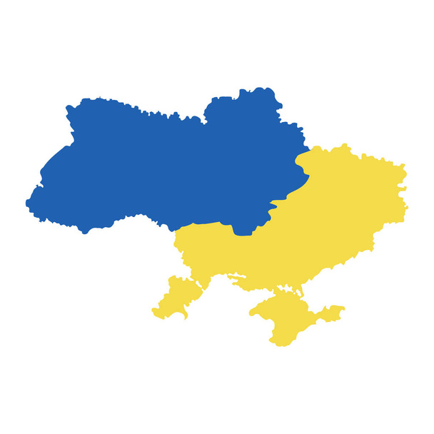 Ukraine Symbol Flagge Karte Farbe Vektor Illustration Design isoliert - Vektor, Bild