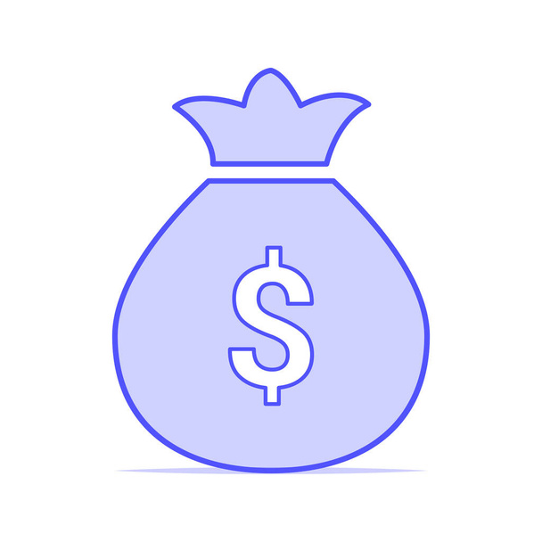 Kolorowe Cash bag płaska ikona izolowana na białym tle - Wektor, obraz