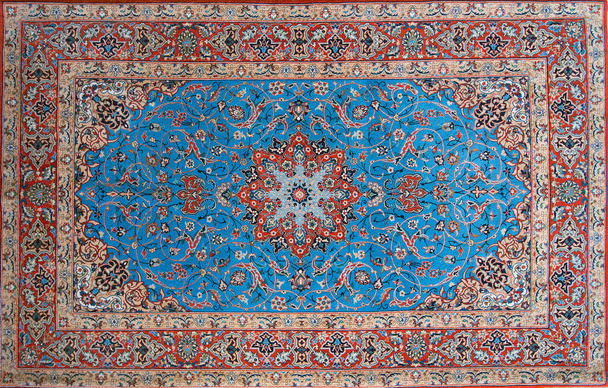 Ручной узел и замысловатый персидский ковёр Исфахан - Фото, изображение