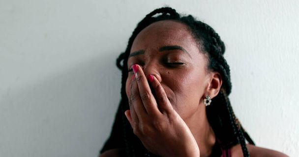 Mixed race woman feeling anxiety and worry - Fotoğraf, Görsel