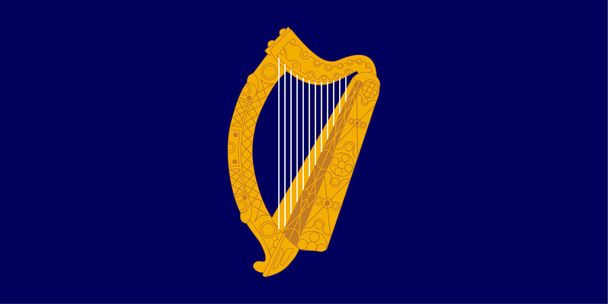 Zlatá harfa na vlajce Irska - Fotografie, Obrázek
