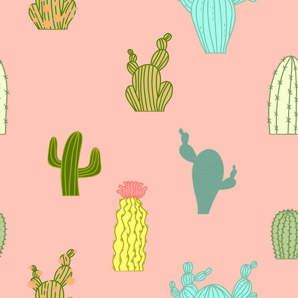 Floral seamless cactus pattern for fabrics and textiles and packaging and gifts and cards and linens and kids - Φωτογραφία, εικόνα