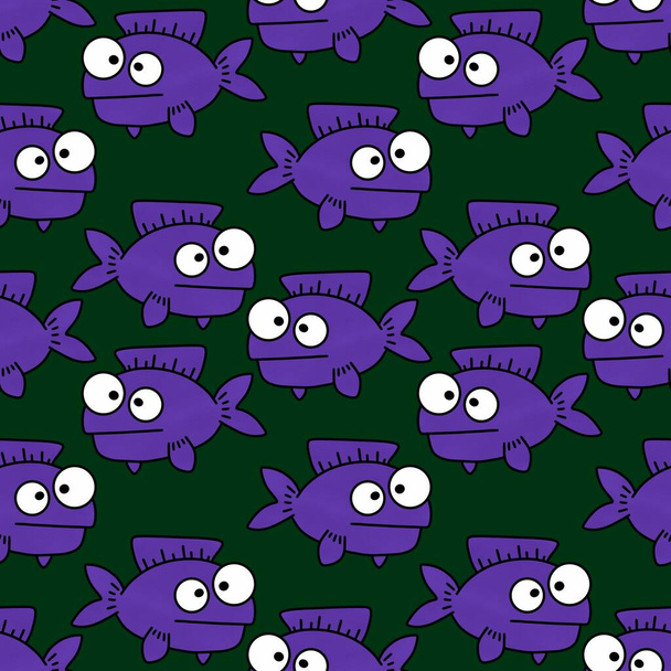 Summer seamless fish pattern for fabrics and textiles and packaging and gifts and cards and linens and kids - Φωτογραφία, εικόνα