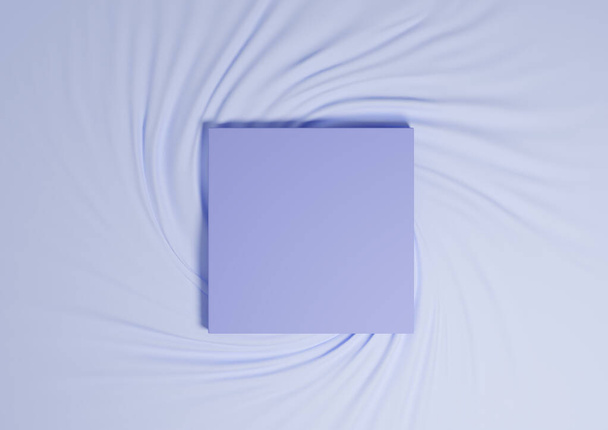 Легкий, пастельний синій 3D візуалізація мінімальний продукт подіум вид зверху плоский текстильний простий фон з квадратною підставкою зверху
 - Фото, зображення