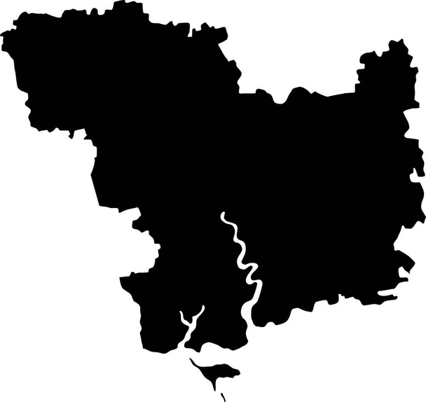 Black flat blank vector map of the Ukrainian administrative area  of MYKOLAIV OBLAST, UKRAINE - Vector, Image
