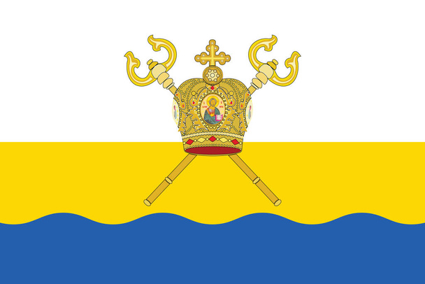 Official current vector flag of the Ukrainian administrative area  of MYKOLAIV OBLAST, UKRAINE - Vector, Image