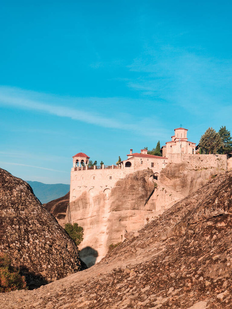 landscape view of Greece thessaly mountains meteora monastery - Φωτογραφία, εικόνα