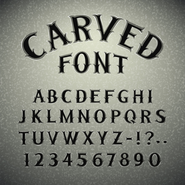 Font Carved in Stone - Vektor, kép
