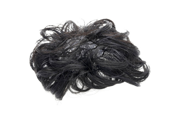Sztuczna peruka włosów, oświetlenie Studio izolowane na białym tle   - Zdjęcie, obraz