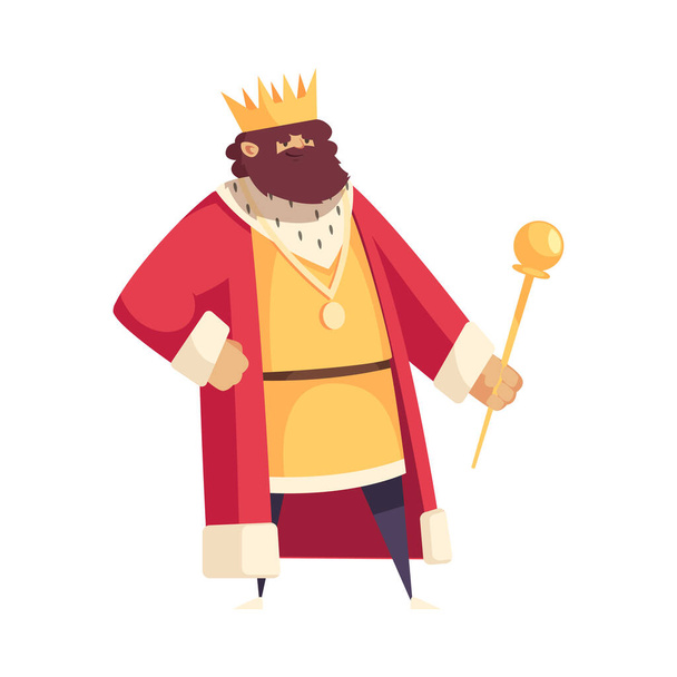 Flat King Illustration - Vetor, Imagem