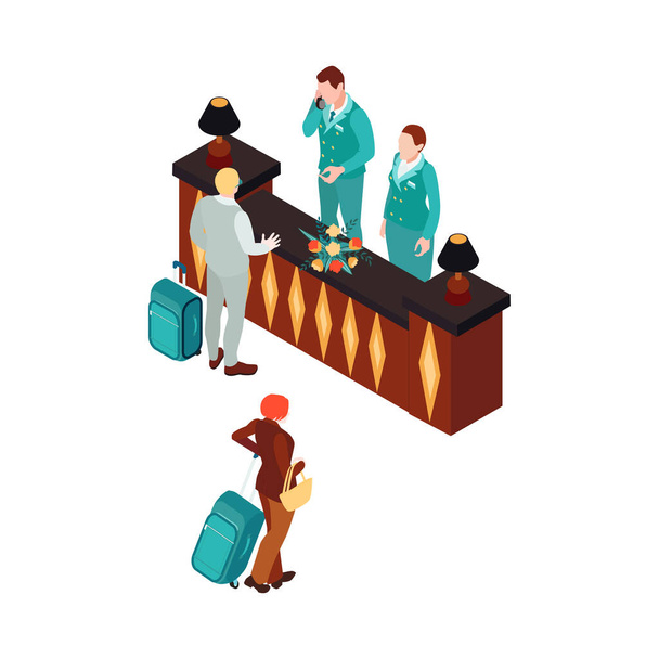 Hotel Reception Illustration - Вектор,изображение