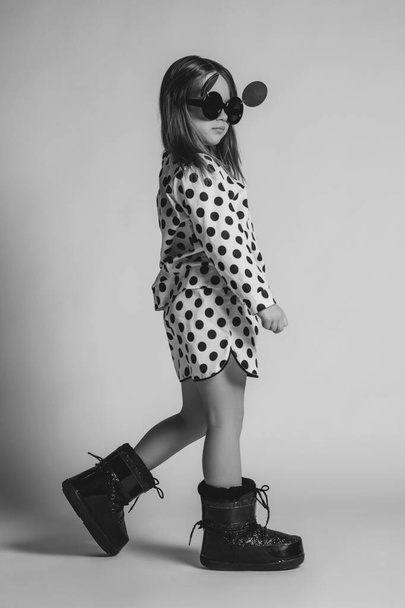 Beautiful and fashionable child girl. - Fotoğraf, Görsel