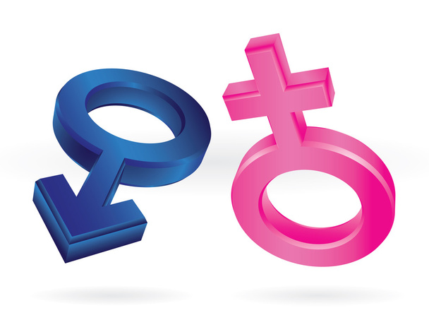 Male and female symbols - Вектор, зображення
