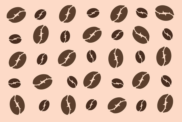 a many grains of black coffee texture pattern illustration - Wektor, obraz