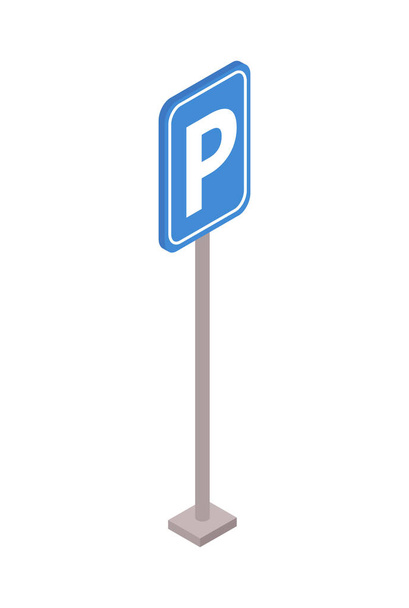 Isometric Parking Sign - Vector, imagen