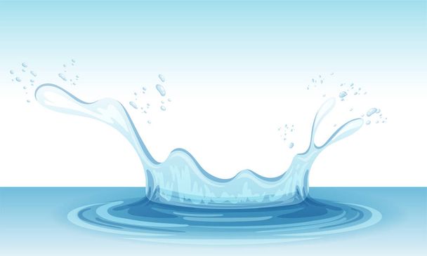 白い背景のイラストの上の水のスプラッシュ - ベクター画像
