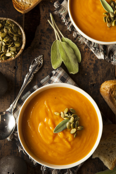 Homemade Autumn Butternut Squash Soup - Valokuva, kuva