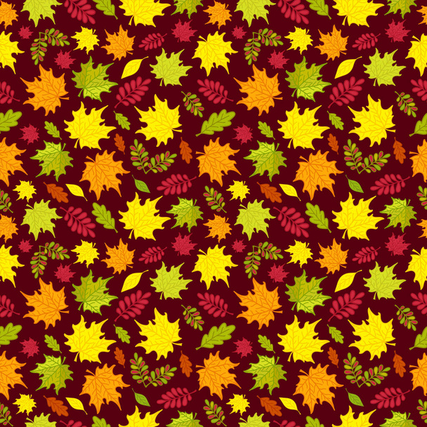 Renkli sonbahar yapraklarının pürüzsüz deseni ambalaj kağıdı, duvar kağıdı, şablon dolguları, web sayfası arkaplanı ve daha fazlası için. resimleme. . - Fotoğraf, Görsel