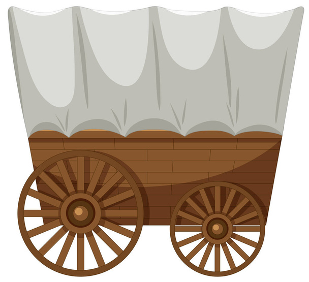 Waggon Zug auf weißem Hintergrund Illustration - Vektor, Bild