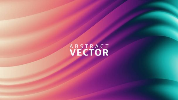 Vector Abstract Background. Colorful Futuristic Wavy Illustration. - Vector, Imagen