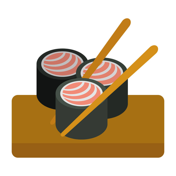 tablero de cocina con sushi - Vector, Imagen
