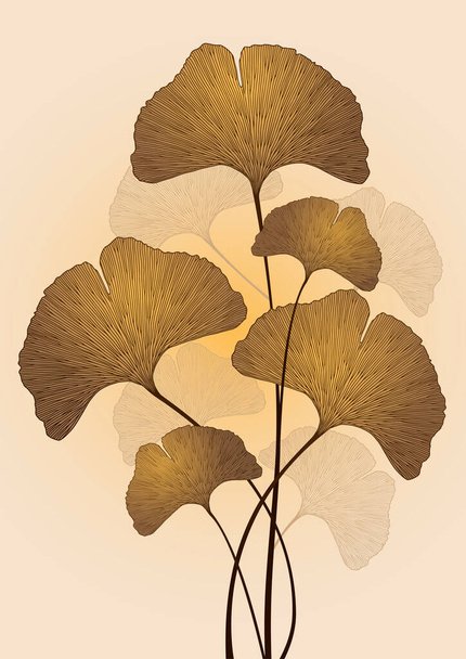 Гінкго білоба листя Векторні ілюстрації
 - Вектор, зображення