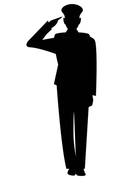 ufficiale silhouette militare - Vettoriali, immagini